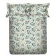 Spaces 104 TC Blue Leaves Cotton Double Bed Sheet with 2 Pillow Covers