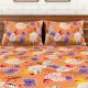 Orange Spaces 104 TC Cotton Double Bed Sheet with 2 Pillow Covers