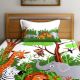 Multi Colored Chic Home Kids Jungle 180 TC Cotton Single Bedsheet with One Pillow Cover