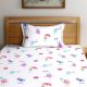 Multicolored Chic Home Kids Monster Hunt 180 TC Cotton Single Bedsheet with One Pillow Cover