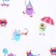 Multicolored Chic Home Kids Monster Hunt 180 TC Cotton Single Bedsheet with One Pillow Cover