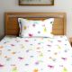 Multicolored Chic Home Kids Cartoon Monsters 180 TC Cotton Single Bedsheet with One Pillow Cover