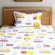 Multicolored Chic Home Kids Transport 180 TC Cotton Single Bedsheet with One Pillow Cover