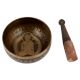 Handmade Brown Golden Brass Tibetan Singing Bowl With Wooden Stick