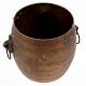 Handcrafted Brown Brass Planter Pot with 2 Ring Handles