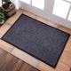 Grey Criss Cross Embossed Extra Large Rubber Door and Floor Mat