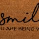 Brown Smile You Are Being Watched Premium Coir Mat