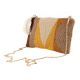 Muticolored Glass Bead And Cotton Ziptop Clutch Bag