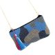 Blue Glass Bead And Cotton Ziptop Clutch Bag