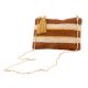 Brown And White Glass Beads Cotton Ziptop Clutch Bag