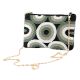 Black Multicolored Rings Glass Bead And Cotton Bridal Or Party Clutch