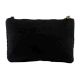 Black Multicolored Rings Glass Bead And Cotton Bridal Or Party Clutch
