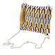 Yellow And Blue  Ikat Jaquard Ziptop Clutch Cotton Bag With Tassle