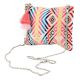 Pink Colour Splash Jacquard Bohemian Jute Sling Clutch