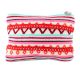 Pink Colorful Hand Embrodered Zip Top Clutch Bag With Tassle