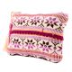 Pink Floral Pattern Hand Embroidered Zip Top Jaquard Clutch Bag