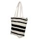 Black And White Striped Jaquard Large Cotton Tote Bag