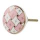 Pink and White Golden Checkerboard Cabinet Knob