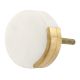 White Round Golden Stone Cabinet Knob