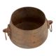 Handmade Rustic Brown Brass Planter Pot With Ring Handles