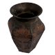 Brass Brown Floral Leafy Paterned Flower Vase
