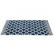 Blue Double Twisted Cotton Diamond Printed And Solid Rug