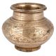 Handmade Golden Brass Lota With Engraved God Figures Design