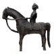 Brass Rider With Horse Figurine Statue In Patina Finish
