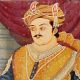 Indian Emperor Seated On Throne Miniature Canvas Painting