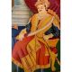 Indian Emperor Seated On Throne Miniature Canvas Painting