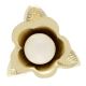 Golden Iron Cream Ceramic Bloom Cabinet Knobs