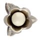 Silver Iron Cream Ceramic Bloom Cabinet Knobs
