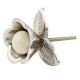 Silver Iron Cream Ceramic Bloom Cabinet Knobs