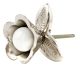 Silver Iron White Ceramic Bloom Cabinet Knobs