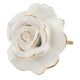 White Golden Rose Ceramic Cabinet Knobs