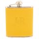 JB Yellow Hip Flask In Leather Cover