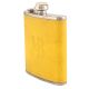 JB Yellow Hip Flask In Leather Cover
