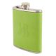 JB Light Green Color Hip Flask With Leather Cover