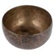 Large Oriental Brass Bowl With Carved Design