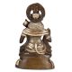 Black brass Lord Hanuman Seated Statue With Gold Highlights