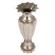 Old Brass Flower Design Vase In Nickel Finish