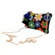 Black Floral Beaded Purse With Chain