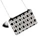 Black And White Beaded Bag With Chain And Tassel