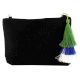Black Colorful Star Beaded Handbag
