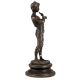 Brass Statue Of Boy Playing Flute