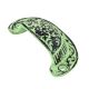 Lime Green Distressed Floral D Pull Iron Handle
