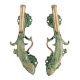 Green Brass Pistol Gun Decorative Door Handles In Pair