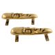 Golden Tribal Man Face Brass Door Handles In Pair