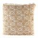 Fringe Leaf Pattern Beige Throw Cushion Cover