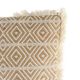 Beige Cotton Embroidered Geometric Cushion Cover